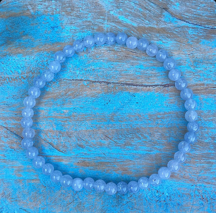 Blauw Calciet armbandje "Je Energie Vernieuwen"