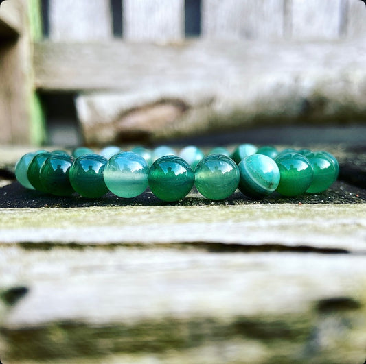 Green agate bracelet "From Sensitivity to Strength"