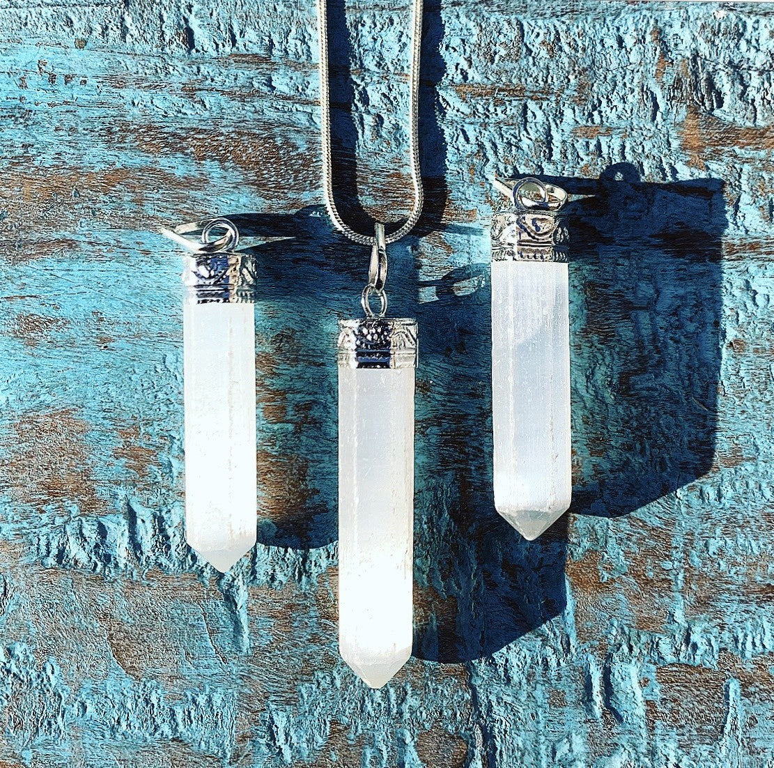 Selenite pendant "Guardian Angel"