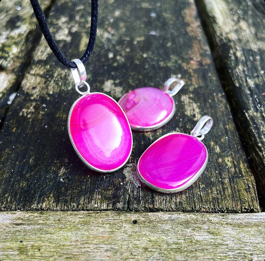 Roze agaat hanger "Emotioneel Evenwicht"