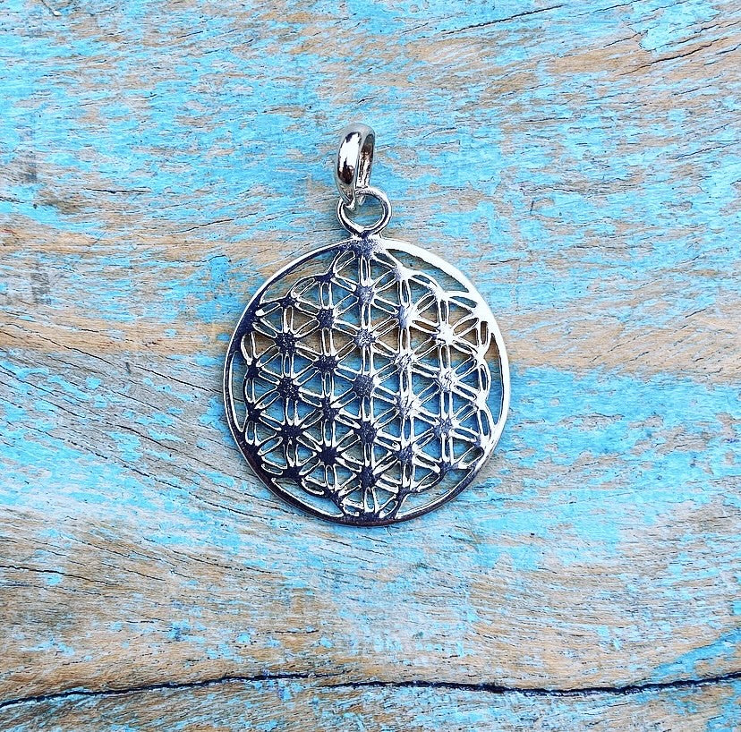 Zilveren hanger "Flower of Life"