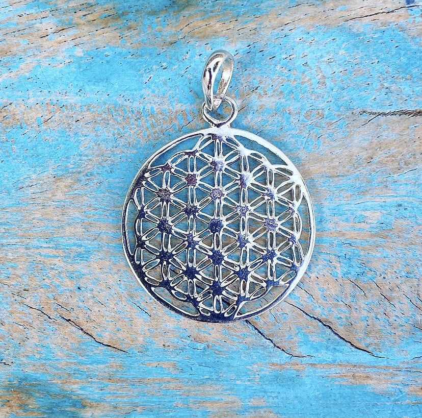 Zilveren hanger "Flower of Life"