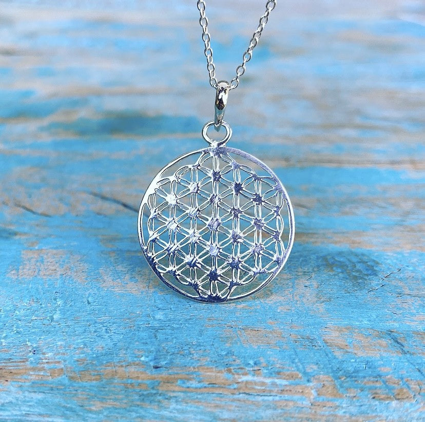 Zilveren hanger "Flower of Life"