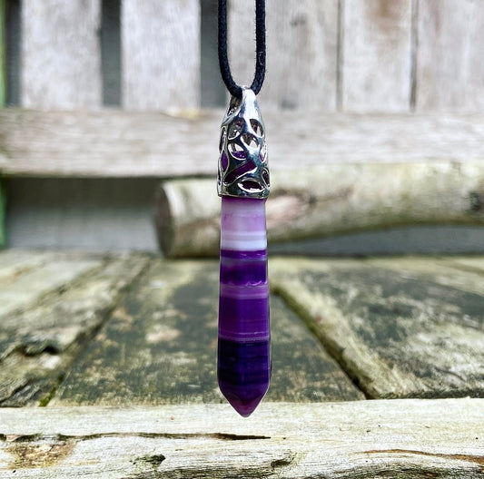 Energiepunt hanger Paarse Agaat "Mindfulness"