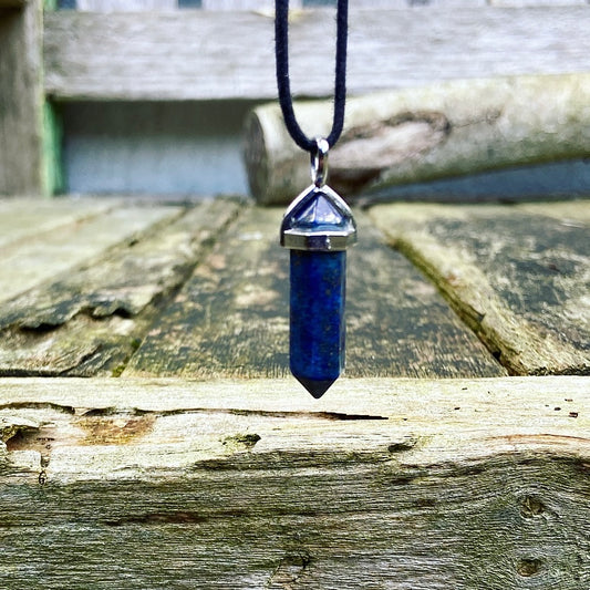 Dubbelpunt hanger Lapis Lazuli "Zelfvertrouwen"