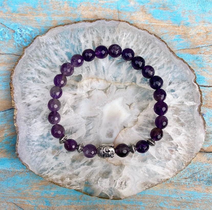 Boeddha armband amethist "Wijsheid"