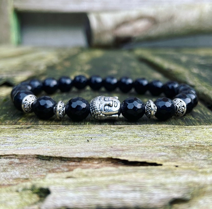 Boeddha armband onyx "Anti-Stress"