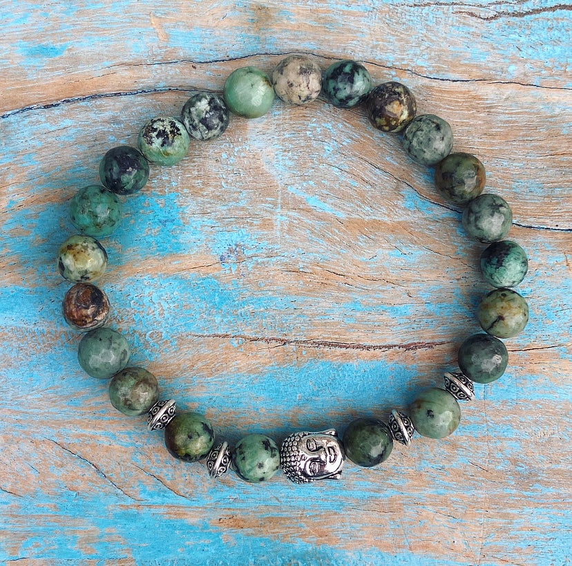 Boeddha armband Afrikaanse turkoois "SPIRITUALITEIT"