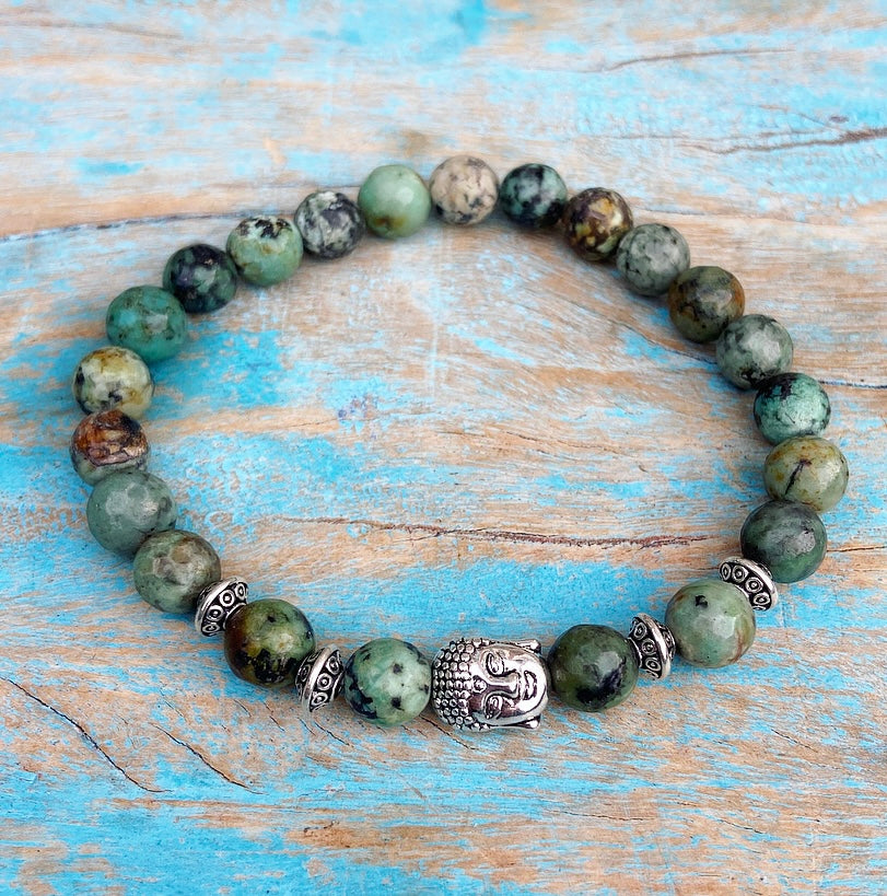 Boeddha armband Afrikaanse turkoois "SPIRITUALITEIT"