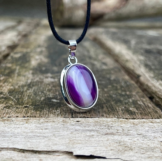 Purple Agate pendant "Mindfulness"
