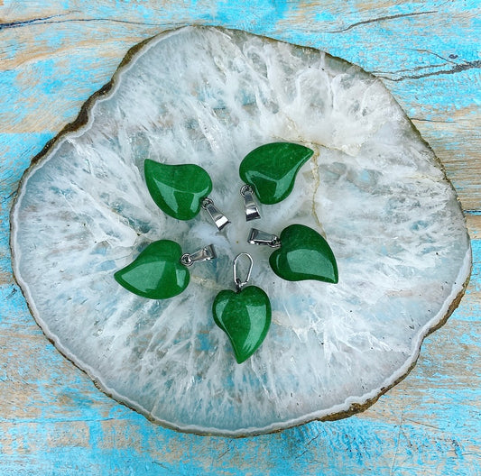 Groene Jade hanger "Geluk & Gezondheid"
