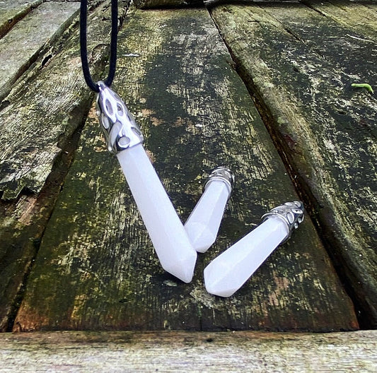 Energiepunt hanger Witte Jade "Loslaten & Vertrouwen"