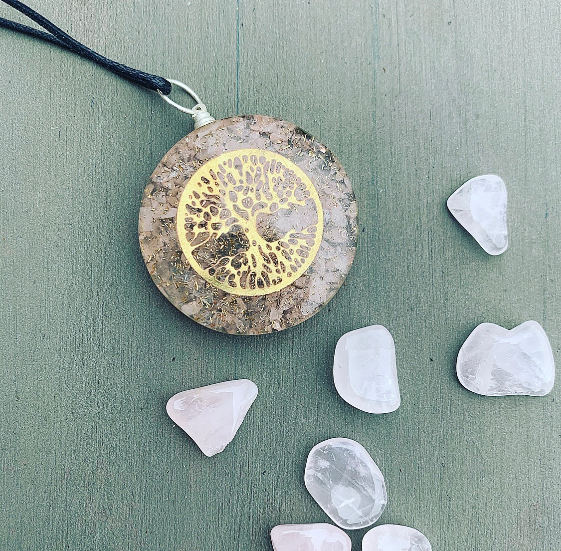 Orgon hanger Rozenkwarts "Levensboom van Liefde"