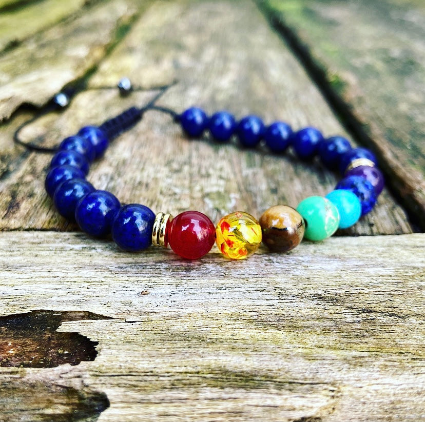 Chakra Armband Lapis Lazuli "Durven & Doen"