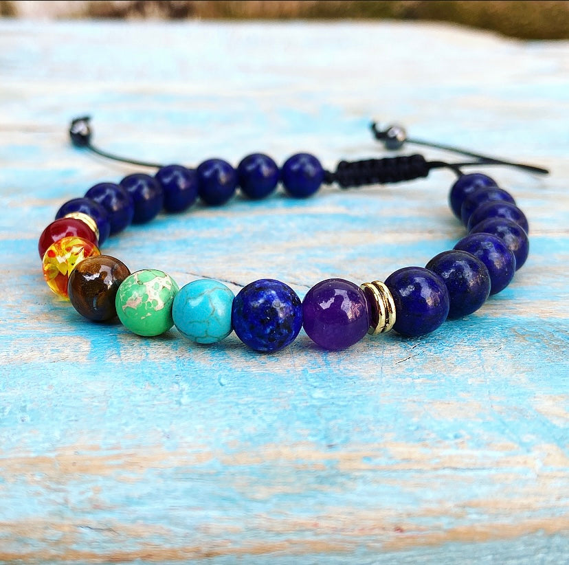 Chakra Armband Lapis Lazuli "Durven & Doen"