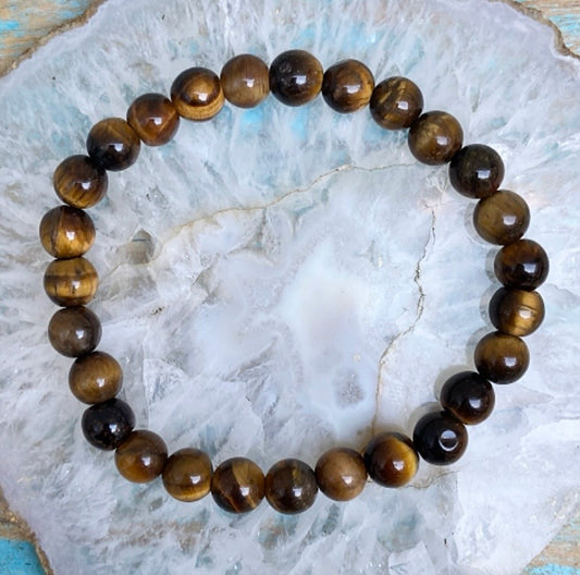 Armband Tijgeroog "DURF TE STRALEN"