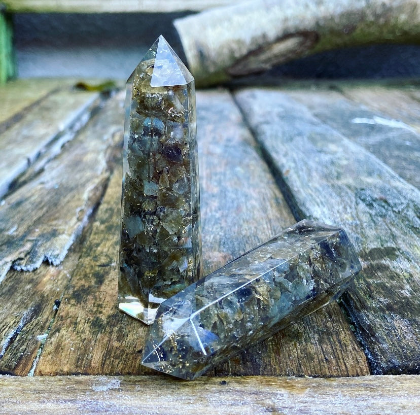 Labradoriet Orgon Obelisk "Spirituele Bescherming"