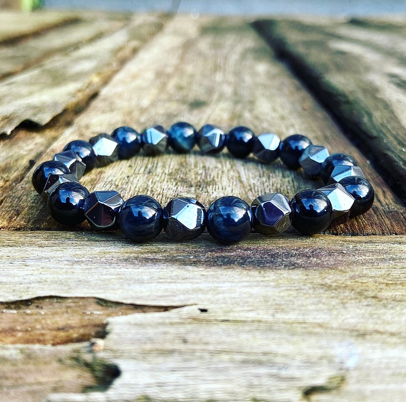 Bracelet Falcon's Eye & Hematite "Anxiety suppressant"