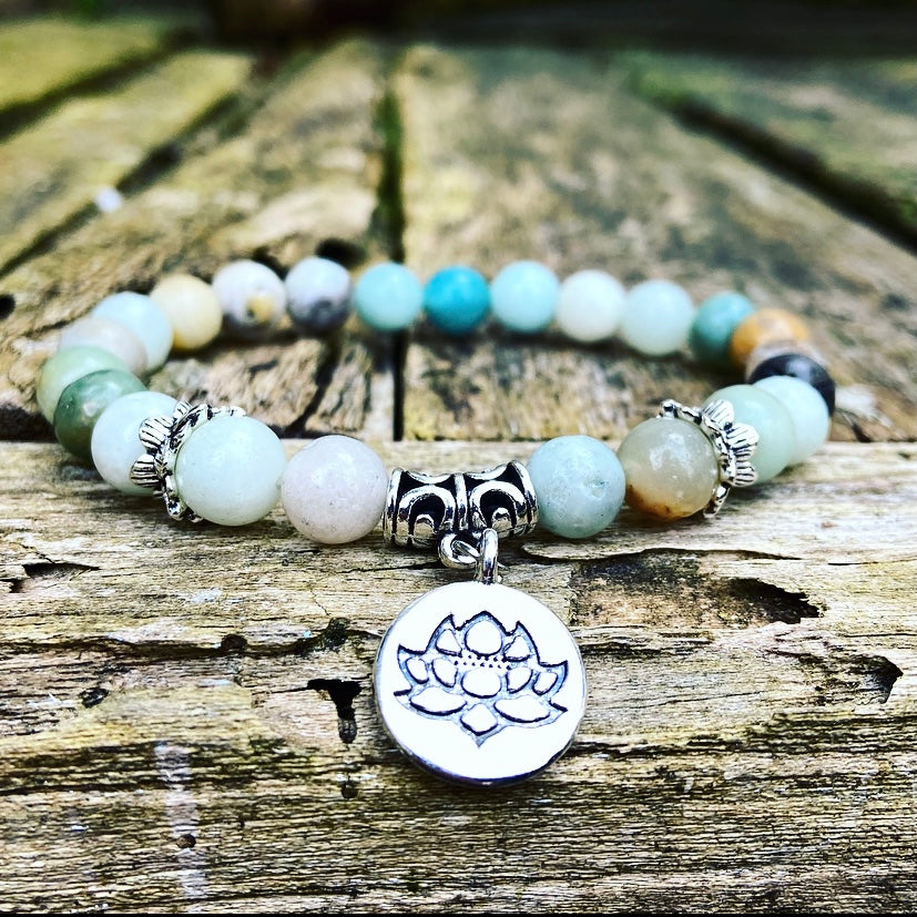 Lucky Charm Armband Amazoniet "Lotus van de Lente"