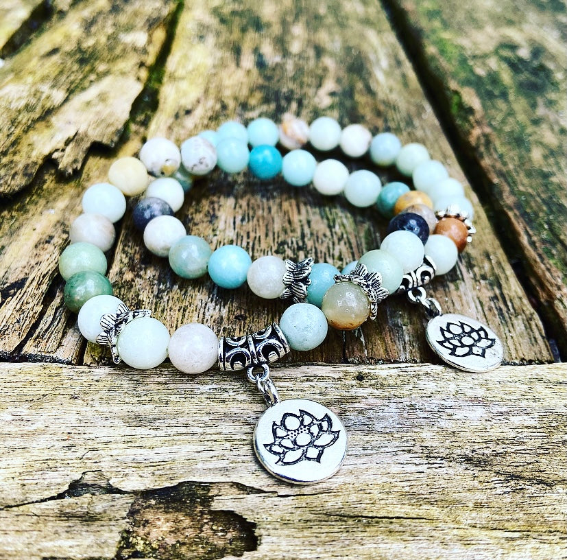 Lucky Charm Armband Amazoniet "Lotus van de Lente"
