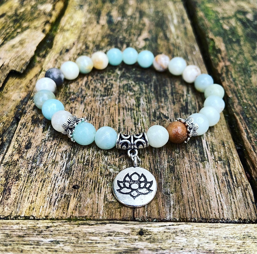 Lucky Charm Armband Amazoniet "Lotus van de Lente"
