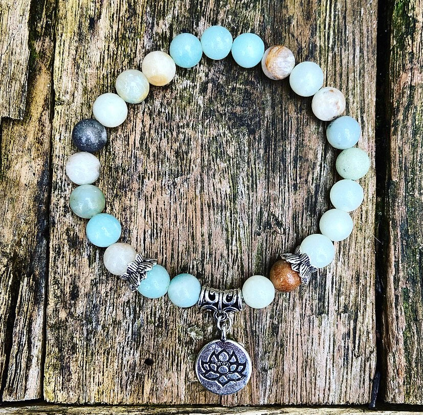 Lucky Charm Armband Amazoniet "Lotus van de Lente"