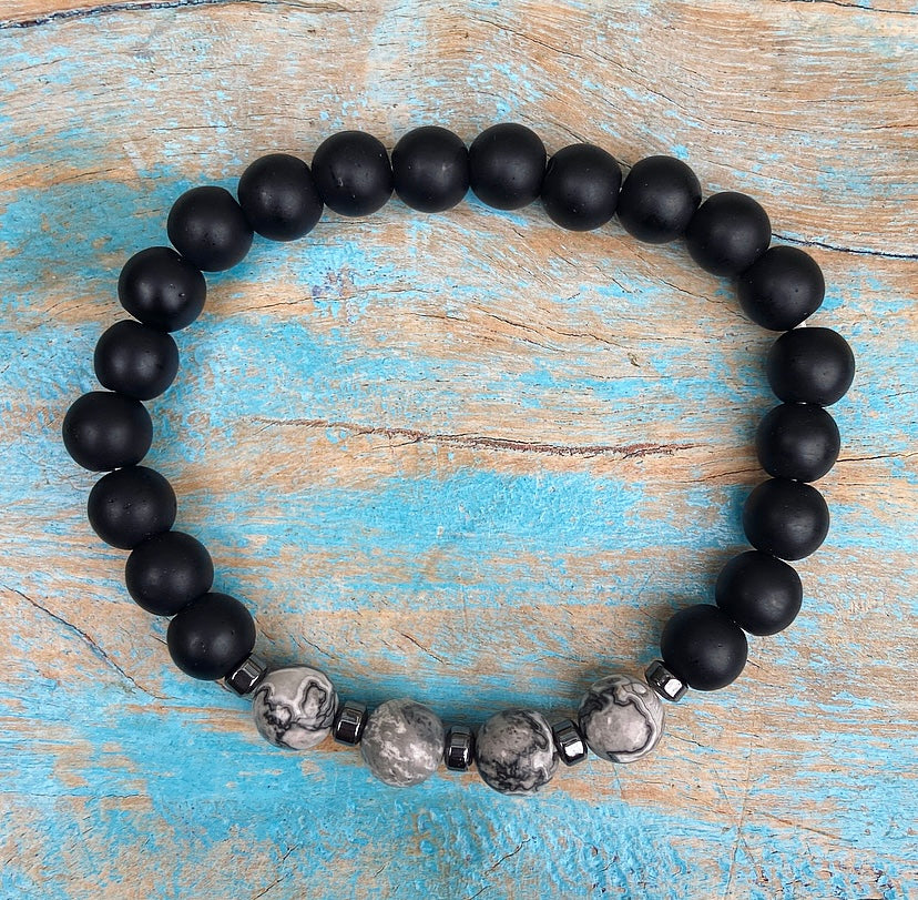 Lavasteen & Picasso Jaspis Armband "Goede Voornemens"