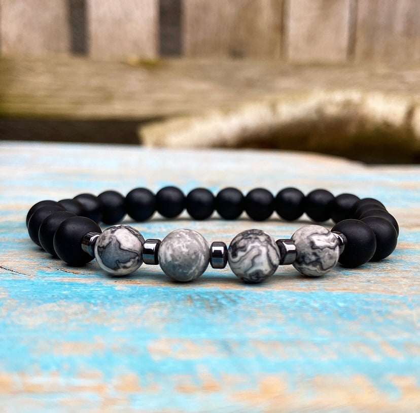 Lavasteen & Picasso Jaspis Armband "Goede Voornemens"