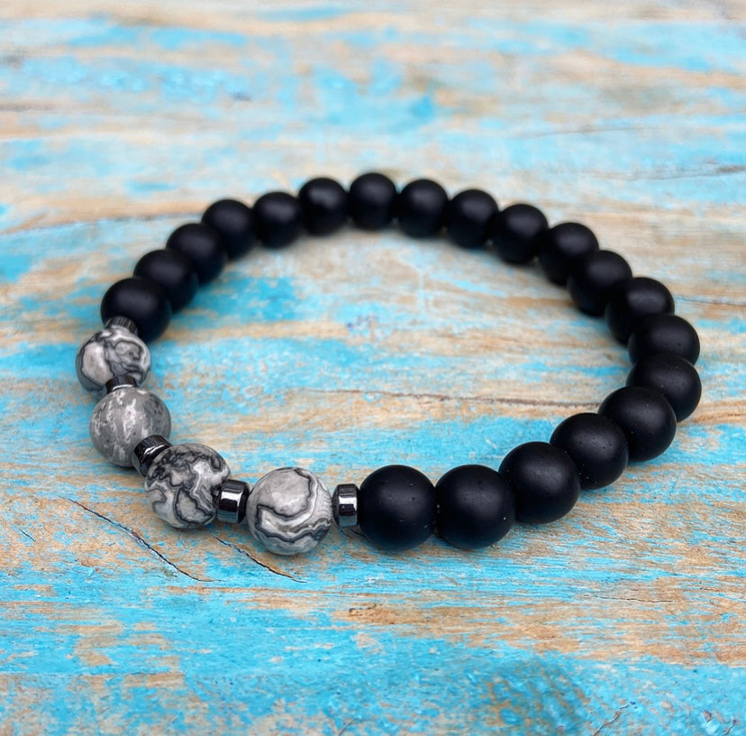 Lavasteen & Picasso Jaspis Armband "Goede Voornemens"