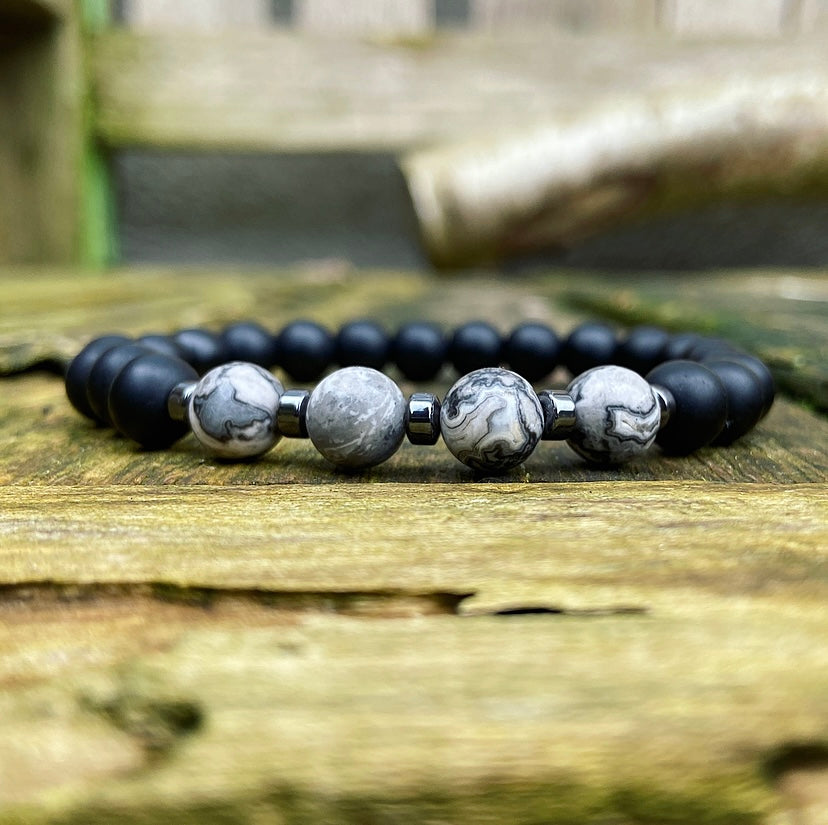 Lavasteen & Picasso Jaspis Armband "Goede Voornemens"