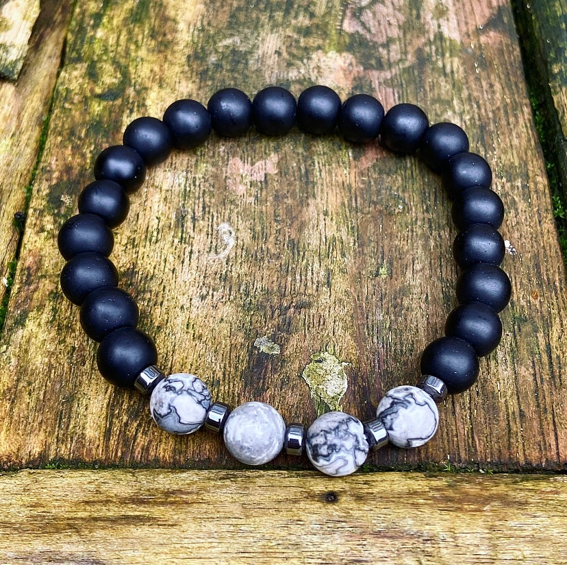 Lavasteen & Picasso Jaspis Armband "Goede Voornemens"