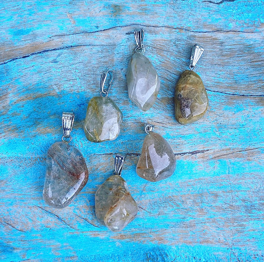 Rutilated Quartz Pendant "Strengthen & Accelerate"