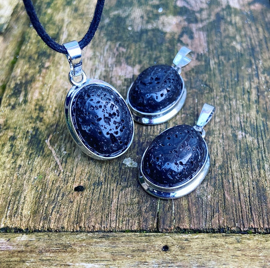 Lava stone pendant "Grounding & Action"
