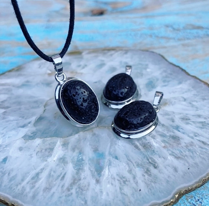 Lava stone pendant "Grounding & Action"