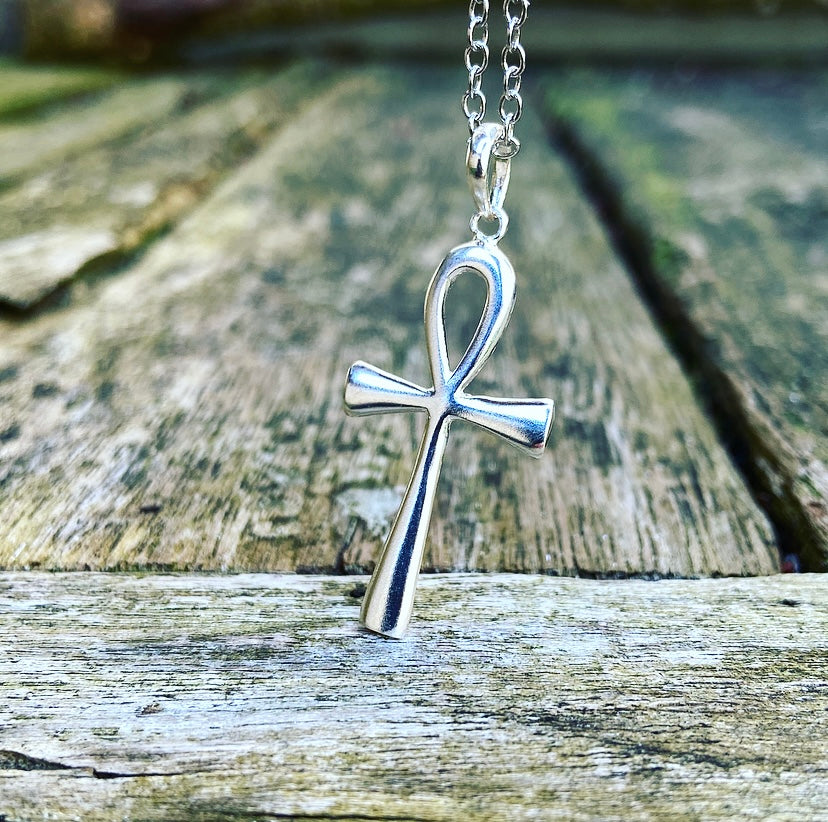 Zilveren hanger "Ankh, Sleutel tot Geluk & Gezondheid"