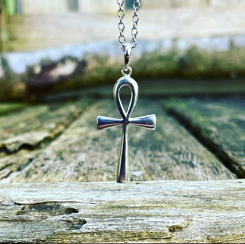 Zilveren hanger "Ankh, Sleutel tot Geluk & Gezondheid"