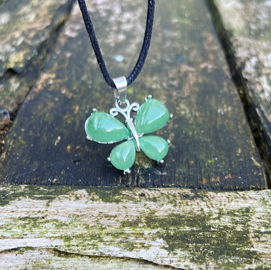 Aventurijn vlinder hanger "Als herboren"
