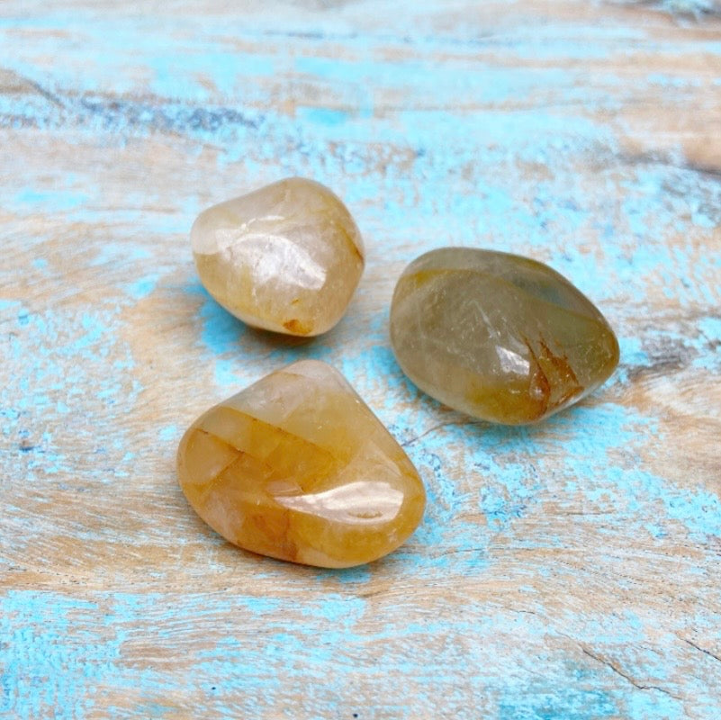 Limoniet Kwarts knuffelsteen "Golden Healer"