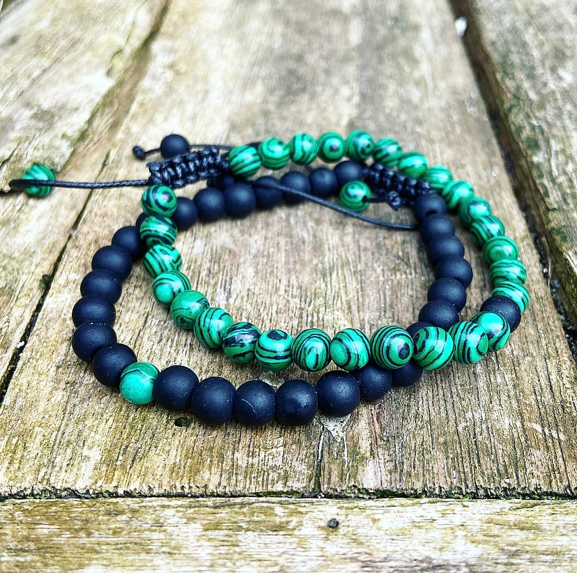 Armbanden set Malachiet "Innerlijke Vrijheid"