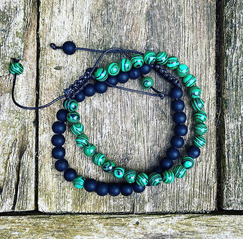 Armbanden set Malachiet "Innerlijke Vrijheid"