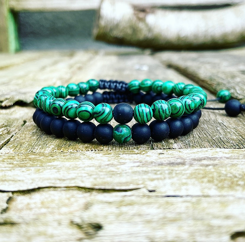 Armbanden set Malachiet "Innerlijke Vrijheid"