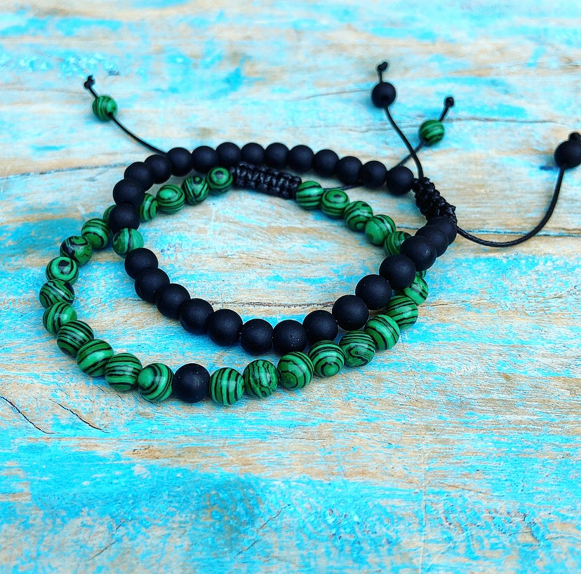 Armbanden set Malachiet "Innerlijke Vrijheid"