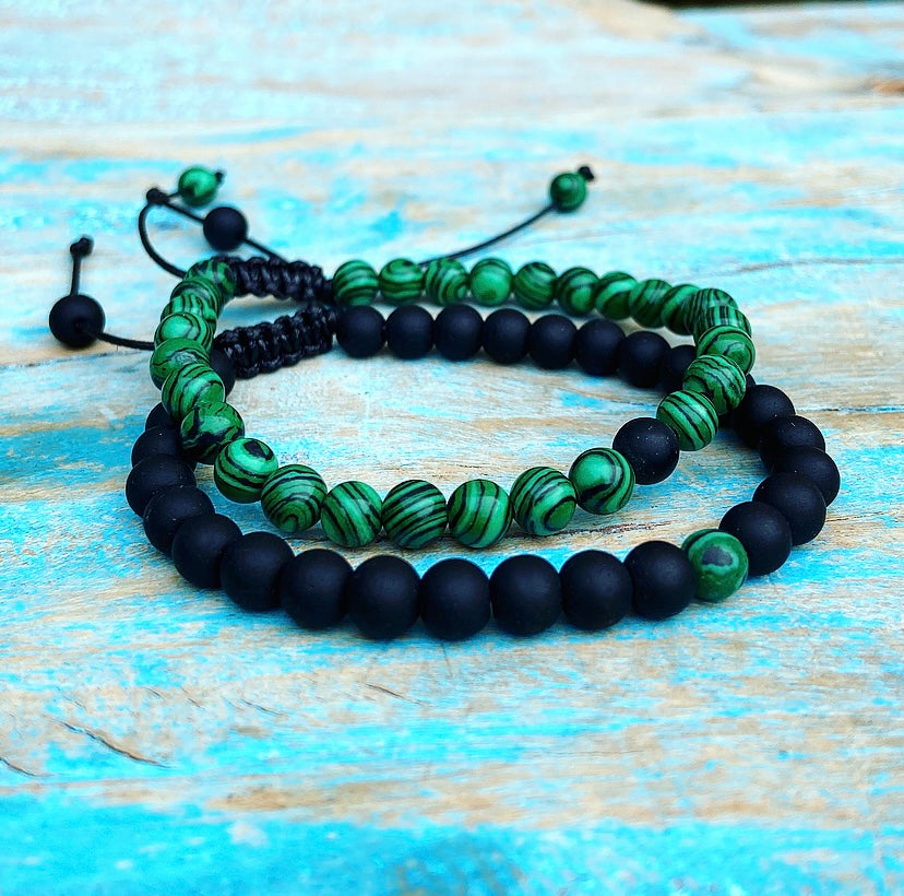 Armbanden set Malachiet "Innerlijke Vrijheid"
