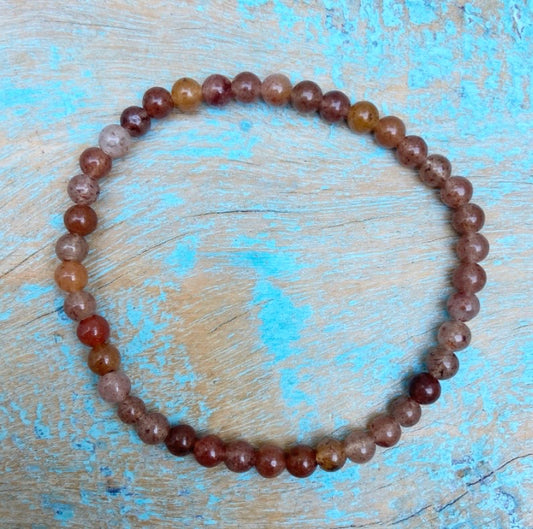 Aardbeienkwarts armband "hartstocht en levenslust"