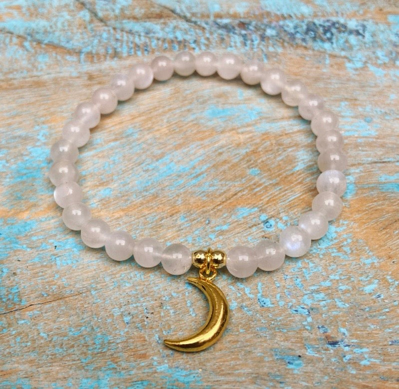Regenboog Maansteen armband "de maangodin"