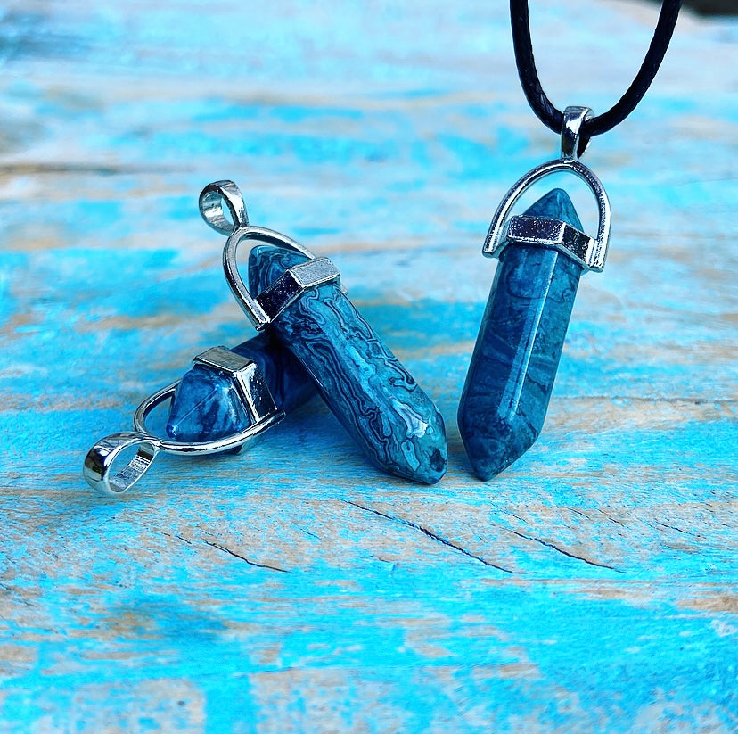 Double point pendant Apatite "Mediumship"