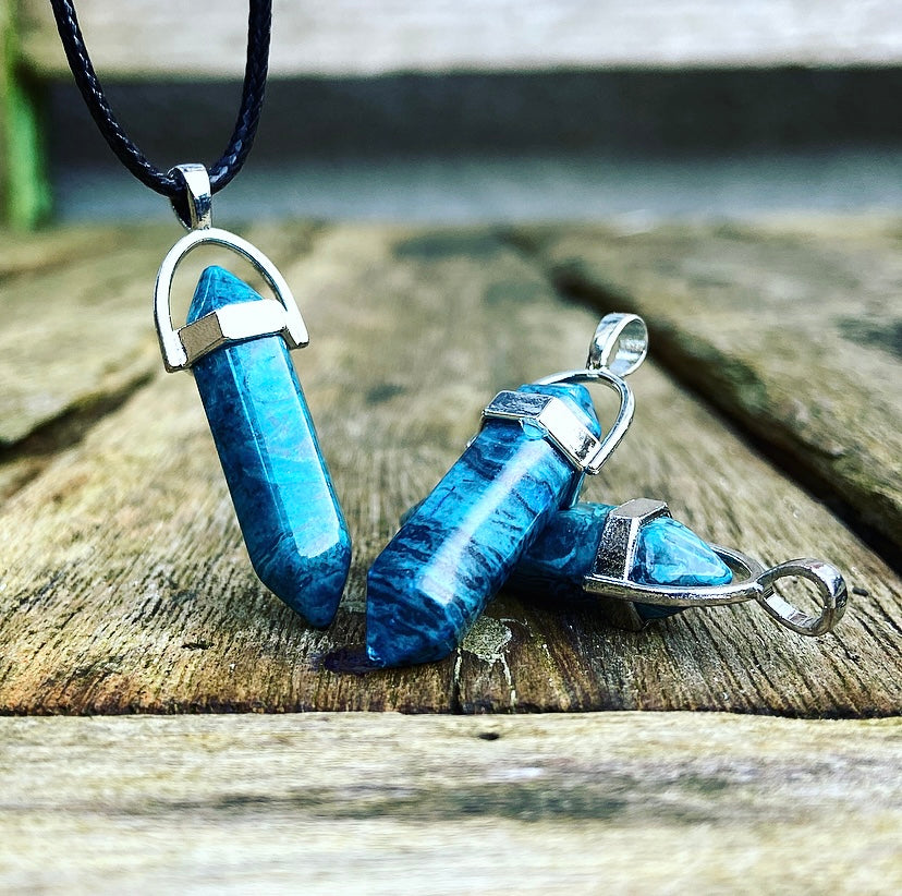 Double point pendant Apatite "Mediumship"