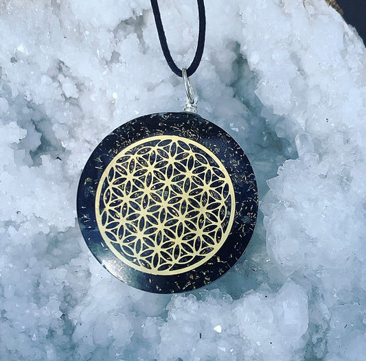Orgone pendant Black Tourmaline "Shield of Protection"