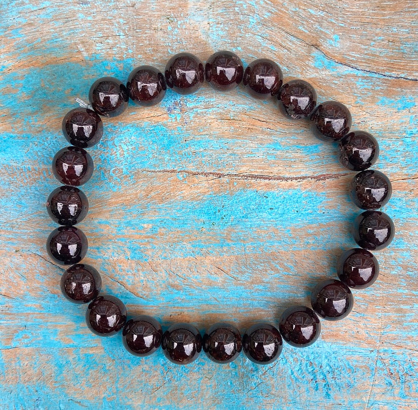 Garnet Bracelet "Everything Will Be Alright"