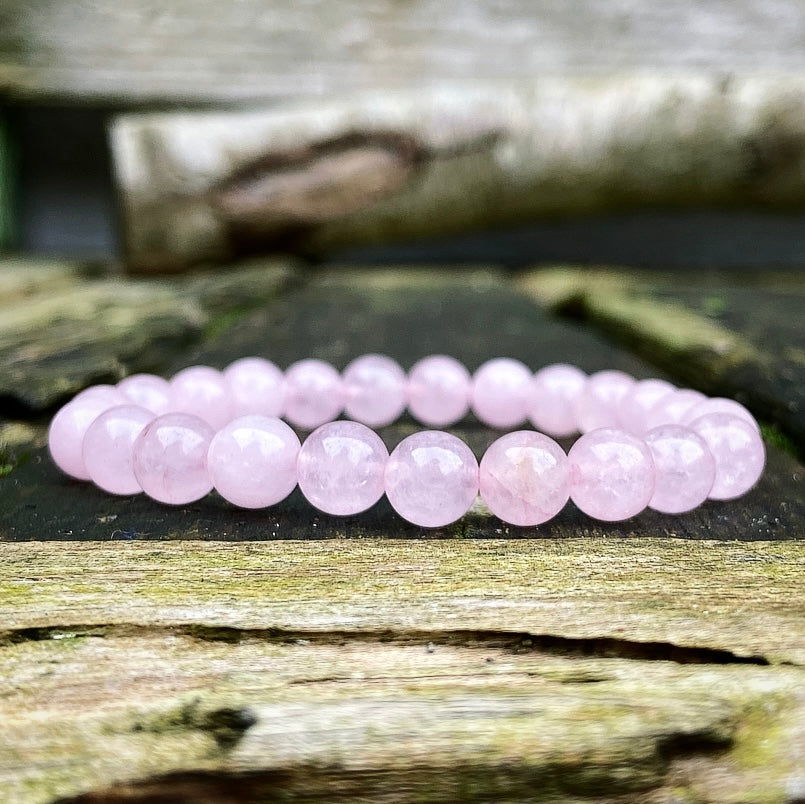 Rozenkwarts armband "Liefde"